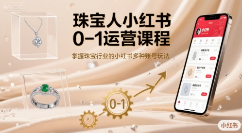 珠宝人小红书0-1运营课程，掌握珠宝行业的小红书多种账号玩法|云雀资源分享