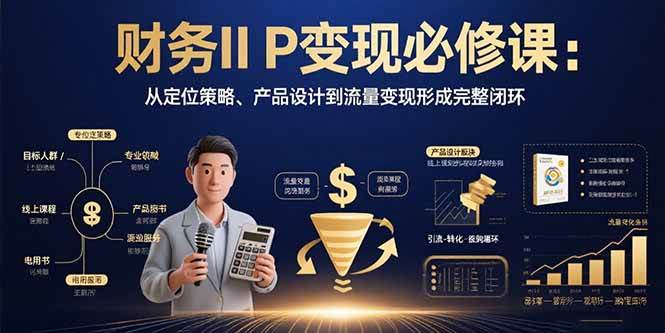 财务IP变现必修课：从定位策略、产品设计到流量变现形成完整闭环|云雀资源分享