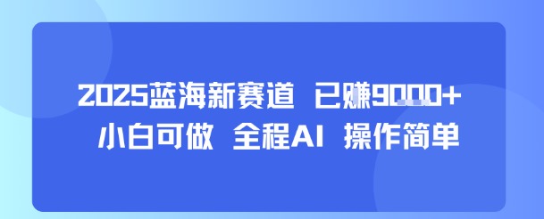 2025蓝海新赛道 已挣9k+ 小白可做 全程AI 操作简单|云雀资源分享