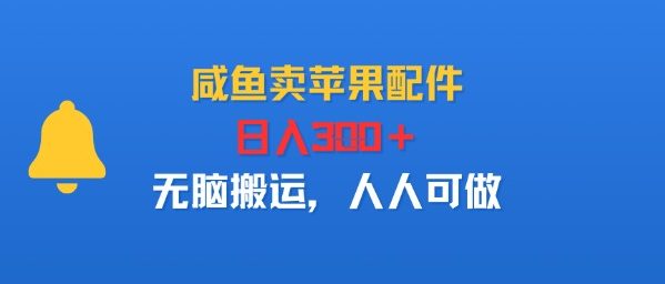 咸鱼卖苹果配件，日入3张+，无脑搬运，人人可做|云雀资源分享