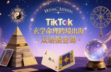 TikTok玄学命理跨境出海双语掘金课，手把手教你用命理知识精准直击海外用户痛点|云雀资源分享