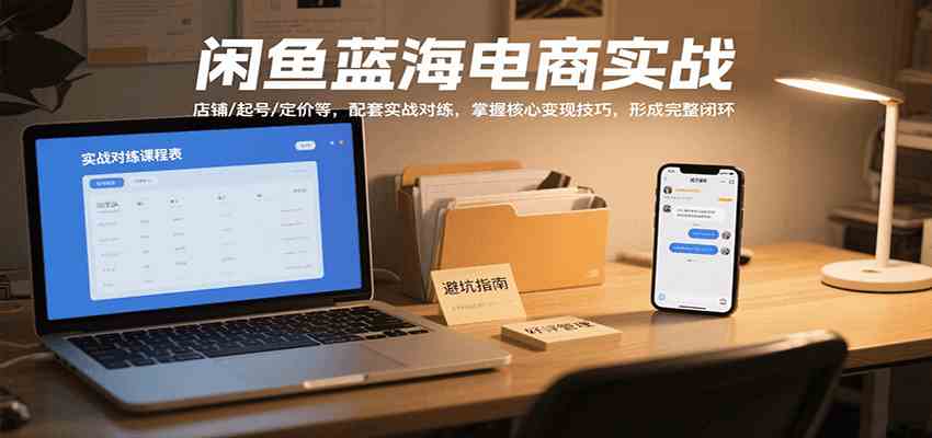 闲鱼蓝海电商实战，涵盖店铺、起号、定价等，配套实战对练，掌握核心变现技巧|云雀资源分享