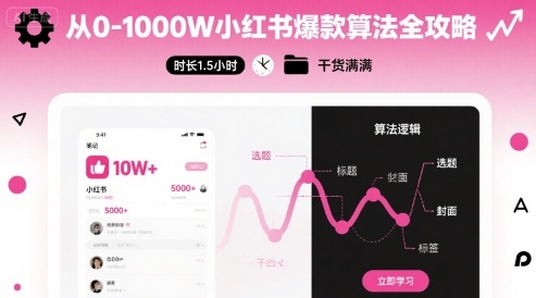 从0-1000W小红书爆款算法全攻略，时长1.5小时，干货满满|云雀资源分享