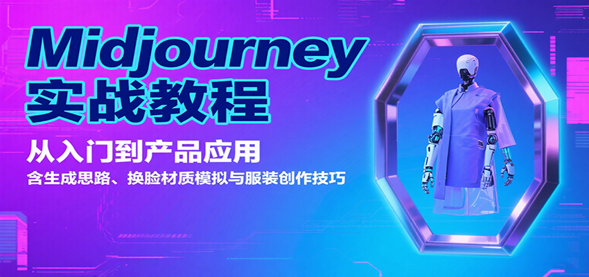 Midjourney实战教程：从入门到产品应用，含生成思路、换脸材质模拟与服装创作技巧|云雀资源分享