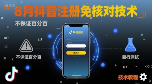 8月抖音注册免核对技术，不保证百分百，自测|云雀资源分享