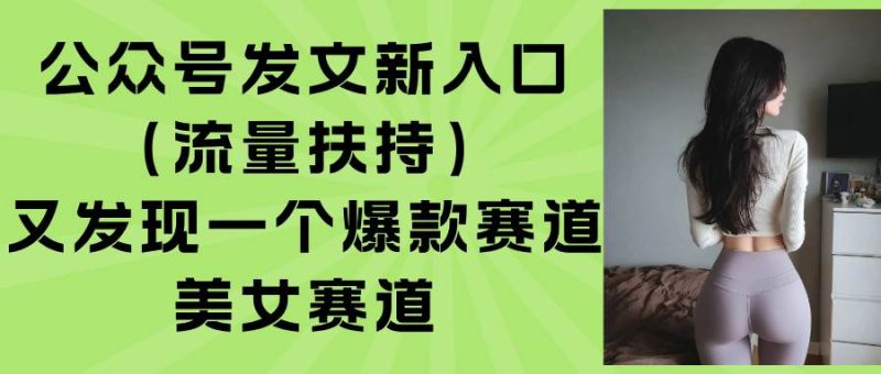 公众号发文新入口（流量扶持），又发现一个爆款赛道：美女赛道|云雀资源分享