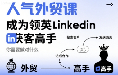 人气外贸课-成为领英Linkedin获客高手，你需要做对什么|云雀资源分享