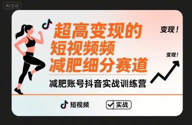 超高变现的短视频减肥细分赛道，减肥账号抖音实战训练营|云雀资源分享