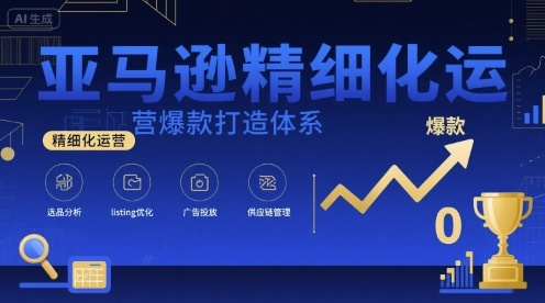 亚马逊精细化运营爆款打造体系，视频课+全套资料文档|云雀资源分享
