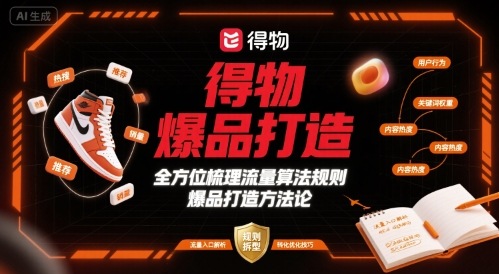 得物爆品打造，全方位梳理得物流量算法规则爆品打造规则|云雀资源分享