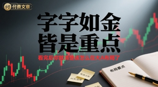付费文章：字字如金 皆是重点， 看完后 你就清楚该怎么在大A布局了|云雀资源分享