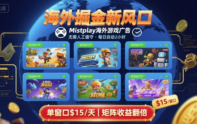 海外掘金新风口，Mistplay海外游戏广告，每日自动运行，单窗口稳入2美刀 ，可矩阵操作【揭秘】|云雀资源分享