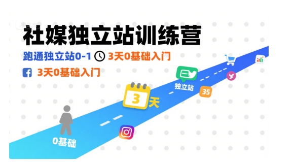 社媒独立站训练营，跑通独立站0-1，3天0基础入门|云雀资源分享