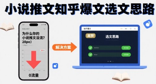 为什么你的小说推文没流量？小说推文知乎爆文选文思路|云雀资源分享
