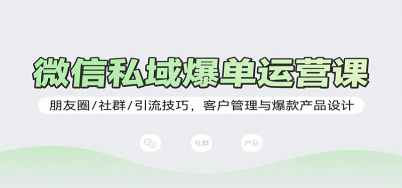 微信私域爆单运营课:朋友圈/社群/引流技巧,客户管理与爆款产品设计|云雀资源分享