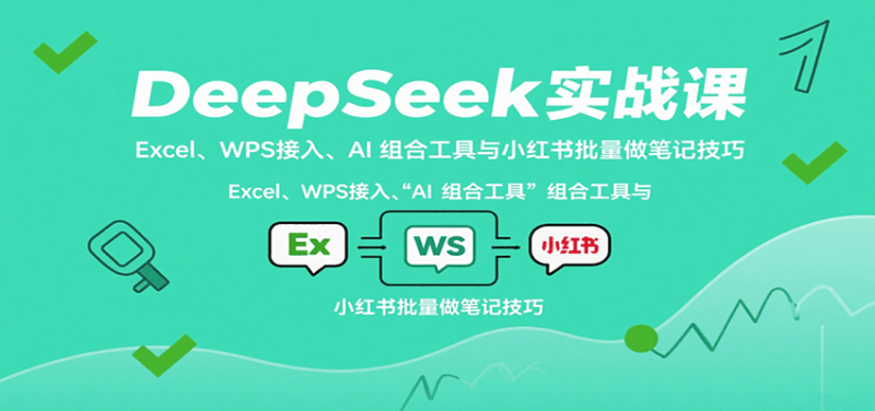DeepSeek实战课：Excel、WPS接入、AI 组合工具与小红书批量做笔记技巧|云雀资源分享