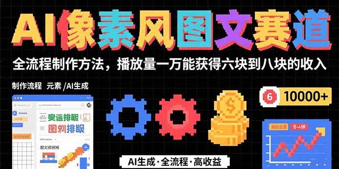 图片[1]-AI像素风图文赛道：全流程制作方法，播放量一万能获得6块到8块的收入