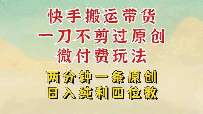 图片[1]-快手黑科技搬运带货，一刀不剪过原创，微付费投流玩法，轻松日入四位数…