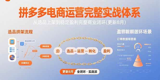 图片[1]-拼多多电商运营完整实战体系，从选品上架到稳定盈利完整商业闭环(更新8月)