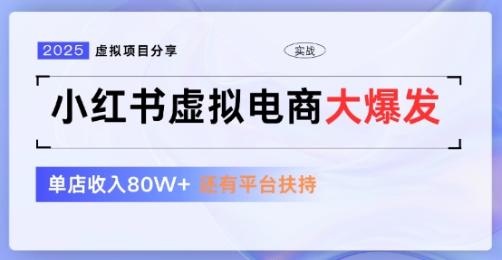 小红书虚拟店铺 蓝海项目 小白轻松一天3张+