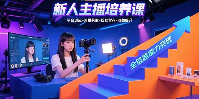 图片[1]-新人主播培养课：平台适应-流量获取-粉丝留存-收益提升 全链路能力突破