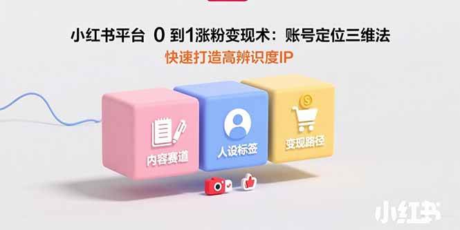 图片[1]-小红书平台0到1涨粉变现术：账号定位三维法，快速打造高辨识度IP