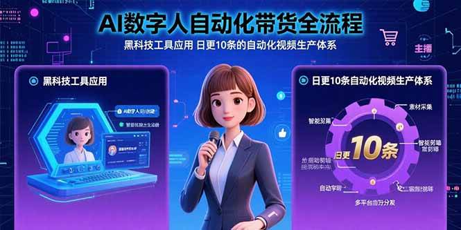 图片[1]-AI数字人自动化带货全流程：黑科技工具应用 日更10条的自动化视频生产体系