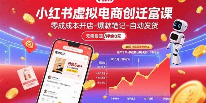 图片[1]-小红书虚拟电商创富课：零成本开店/爆款笔记/自动发货,30天打造被动收入