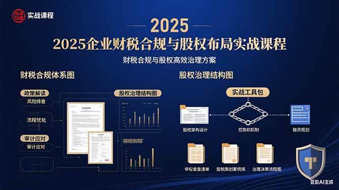 图片[1]-2025企业财税合规与股权布局的实战课程：财税合规与股权高效治理方案