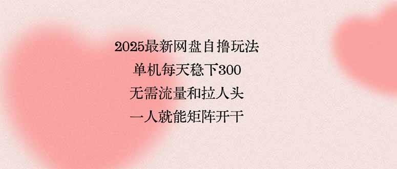 图片[1]-2025最新网盘自撸玩法，单机每天稳下3张，无需流量和拉人头，一个人就…