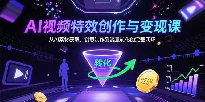 图片[1]-AI视频特效创作与变现课：从AI素材获取、创意制作到流量转化的完整闭环