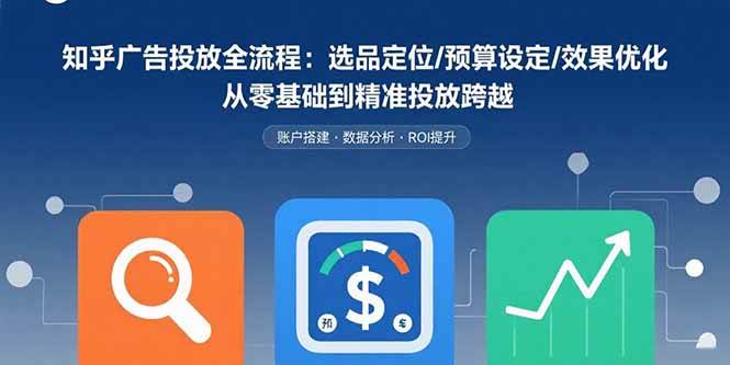 图片[1]-知乎广告投放全流程：选品定位/预算设定/效果优化 从零基础到精准投放跨越