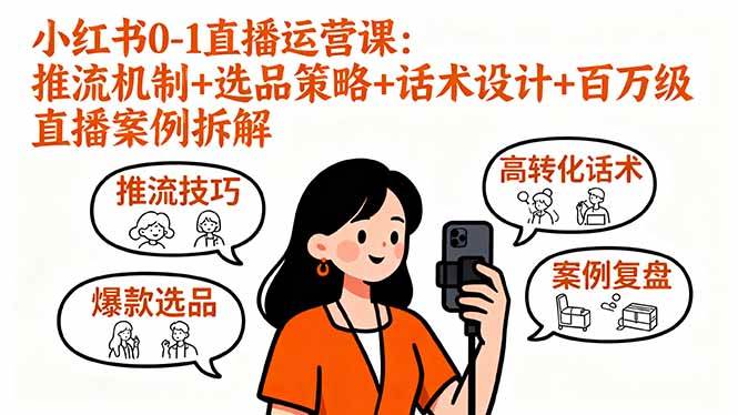 图片[1]-小红书0-1直播运营课：推流机制+选品策略+话术设计+百万级直播案例拆解