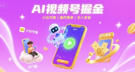 AI视频号掘金 小白可做 操作简单 日入多张|云雀资源分享