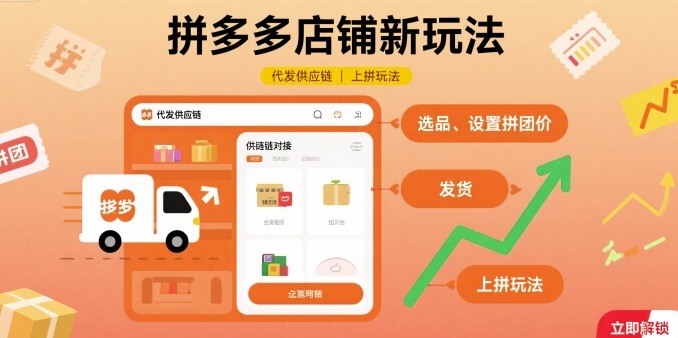 拼多多店铺新玩法，代发供应链上拼玩法|云雀资源分享