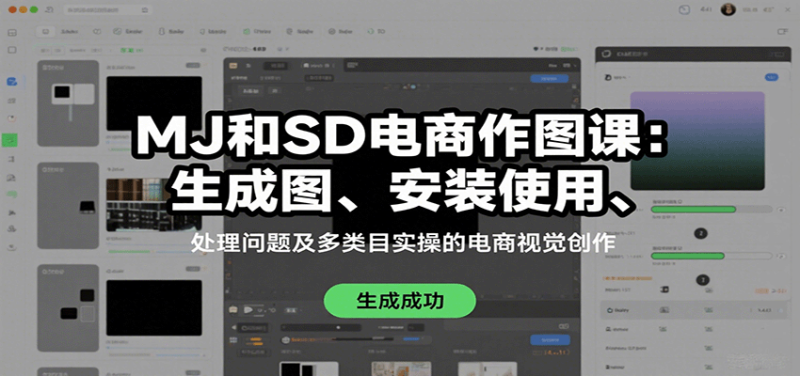 MJ和SD电商作图课:生成图、安装使用、处理问题及多类目实操的电商视觉创作|云雀资源分享
