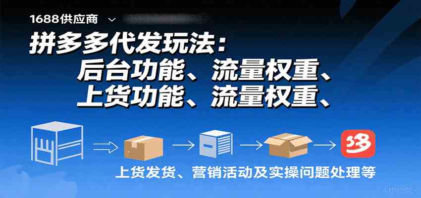 拼多多代发玩法：后台功能、流量权重、上货发货、营销活动及实操问题处理等|云雀资源分享