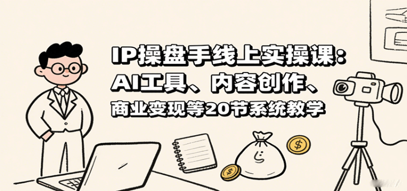 IP操盘手线上实操课:AI工具、内容创作、商业变现等20节系统教学|云雀资源分享