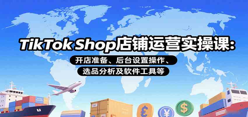 TikTok Shop店铺运营实操课：开店准备、后台设置操作、选品分析及软件工具等|云雀资源分享