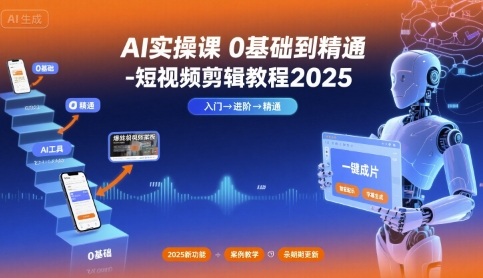 AI实操课0基础到精通-短视频剪辑教程2025|云雀资源分享