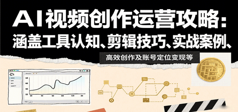 AI视频创作运营攻略:涵盖工具认知、剪辑技巧、实战案例、高效创作及账号定位变现等|云雀资源分享