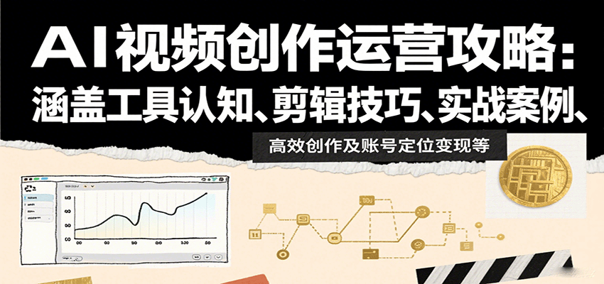 AI视频创作运营攻略：涵盖工具认知、剪辑技巧、实战案例、高效创作及账号定位变现等|云雀资源分享