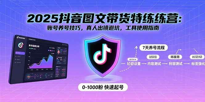 2025抖音图文带货特练营：账号养号技巧，真人出镜避坑，工具使用指南|云雀资源分享