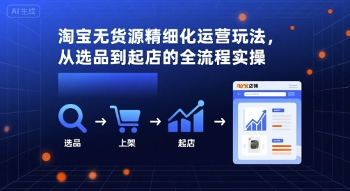 淘宝无货源精细化运营玩法，从选品到起店的全流程实操|云雀资源分享