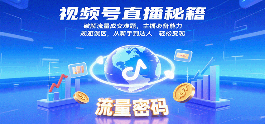 视频号直播秘籍，破解流量成交难题，主播必备能力，规避误区，从新手到达人轻松变现|云雀资源分享