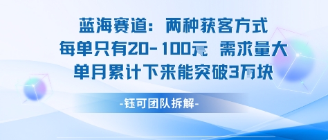 蓝海赛道：需求量大 单月累计下来能突破3W|云雀资源分享