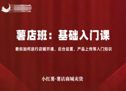 小红薯薯店商城卖货，基础入门课，教你如何进行店铺开通、后台设置、产品上传等入门知识|云雀资源分享