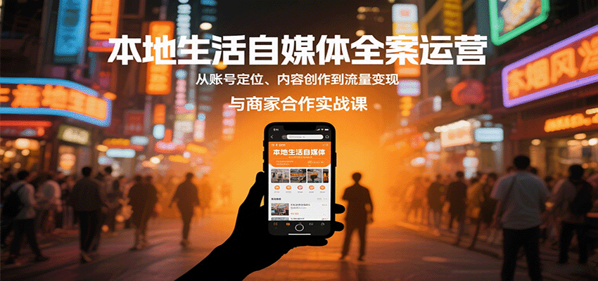本地生活自媒体全案运营，从账号定位、内容创作到流量变现与商家合作实战课|云雀资源分享
