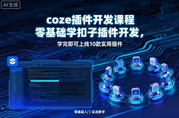 coze插件开发课程，零基础学扣子插件开发，学完即可上线10款实用插件|云雀资源分享