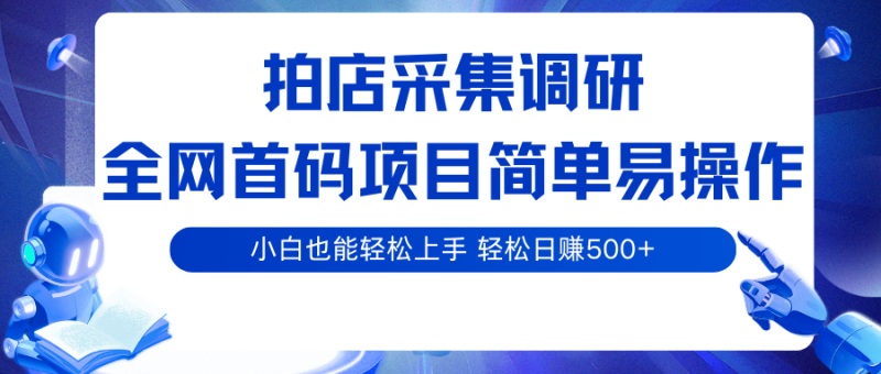 拍店采集调研，全网首码项目，简单易操作， 小白也能轻松上手，轻松日赚500+|云雀资源分享